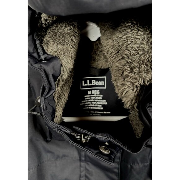 LL Bean Jacket Womens Medium Black Winter Warmer 271136 Gorpcore Fleece Lined - Picture 10 of 10